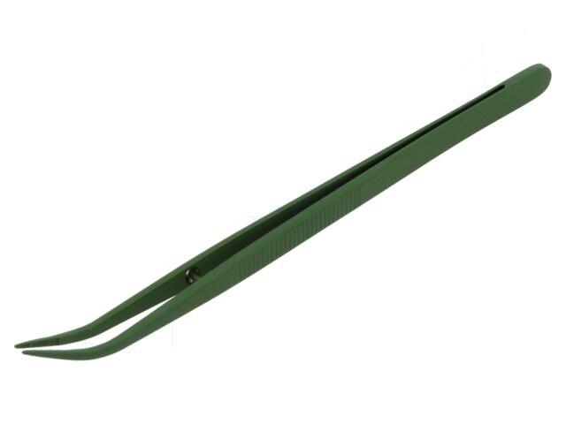 Pincet; 150mm; Bladen: gebogen; De vorm van de punt: afgeronde Pincet; 150mm; Bladen: gebogen; De vorm van de punt: afgeronde